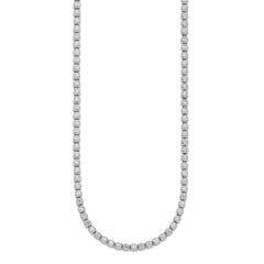Sterling Shimmer Sterling Silver Rhodium-plated Bezel Set 2.3mm CZ 115 Stone 17 inch Necklace QSH174-17