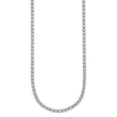 Sterling Shimmer Sterling Silver Rhodium-plated Bezel Set 2.3mm CZ 135 Stone 20 inch Necklace QSH174-20