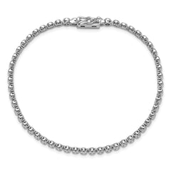 Sterling Shimmer Sterling Silver Rhodium-plated Bezel Set 2.3mm CZ 55 Stone 8 inch Bracelet QSH174-8