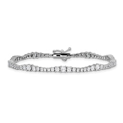 Sterling Shimmer Sterling Silver Rhodium-plated CZ 79 Stone 7 inch Bracelet QSH179-7