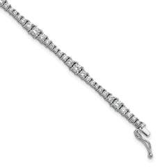 Sterling Shimmer Sterling Silver Rhodium-plated CZ 79 Stone 7 inch Bracelet QSH179-7