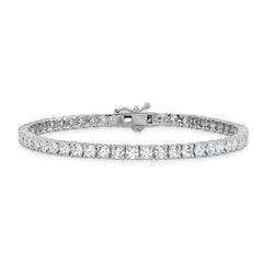 Sterling Shimmer Sterling Silver Rhodium-plated 3.5mm CZ 54 Stone 8 inch Bracelet QSH181-8
