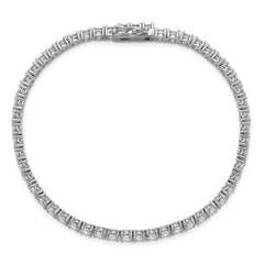Sterling Shimmer Sterling Silver Rhodium-plated 3.5mm CZ 54 Stone 8 inch Bracelet QSH181-8