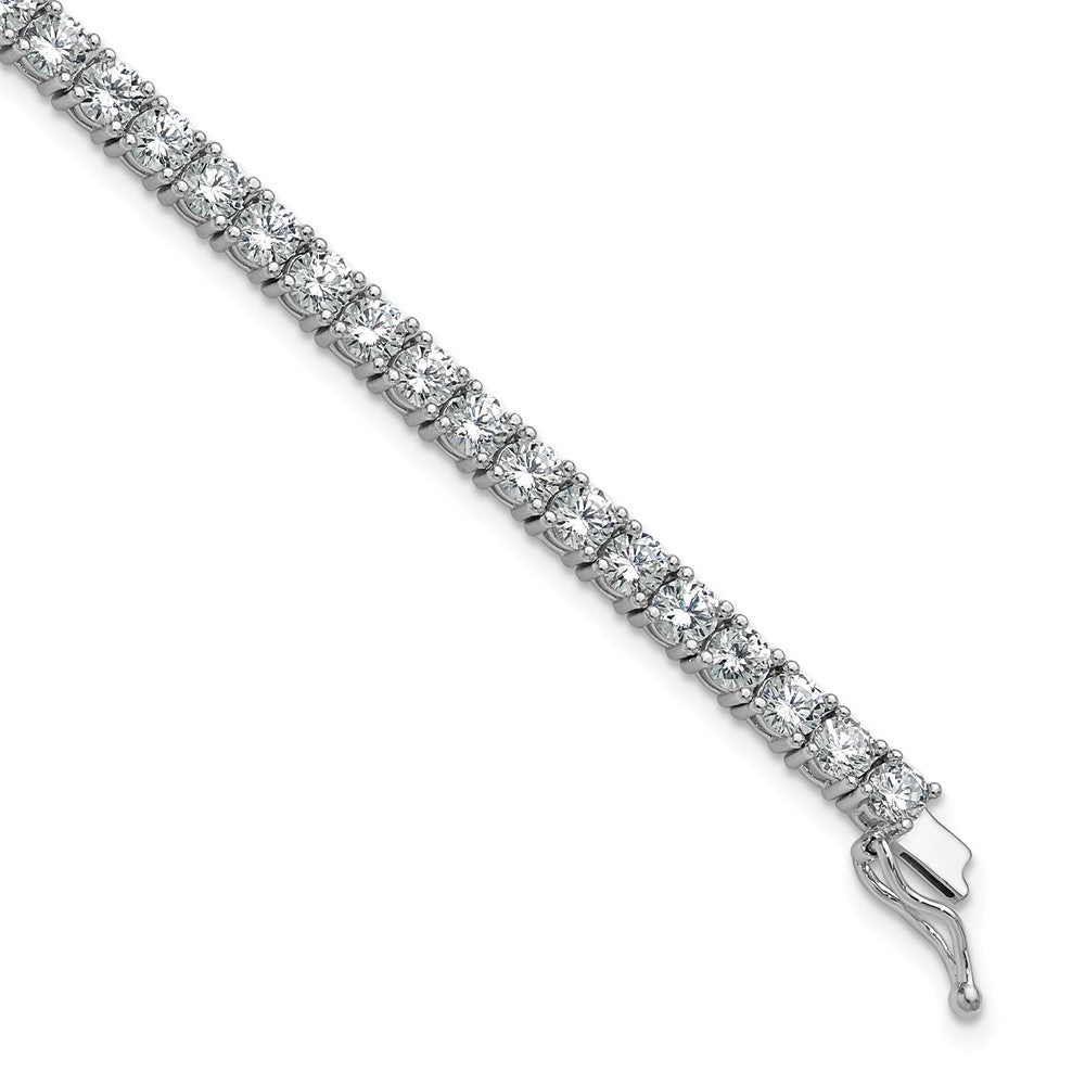 Sterling Shimmer Sterling Silver Rhodium-plated 3.5mm CZ 54 Stone 8 inch Bracelet QSH181-8