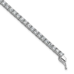 Sterling Shimmer Sterling Silver Rhodium-plated 3.5mm CZ 54 Stone 8 inch Bracelet QSH181-8