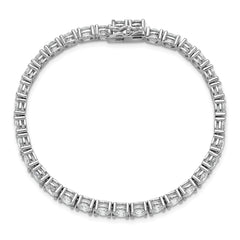 Sterling Shimmer Sterling Silver Rhodium-plated 5mm CZ 34 Stone 7 inch Bracelet QSH183-7