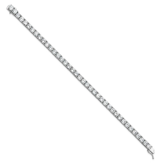 Sterling Shimmer Sterling Silver Rhodium-plated 5mm CZ 39 Stone 8 inch Bracelet QSH183-8