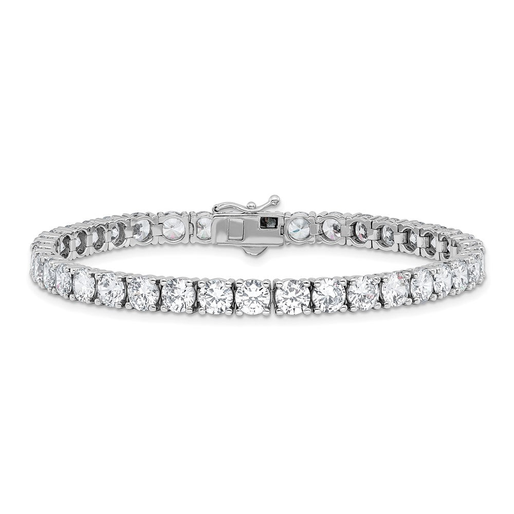 Sterling Shimmer Sterling Silver Rhodium-plated 5mm CZ 39 Stone 8 inch Bracelet QSH183-8
