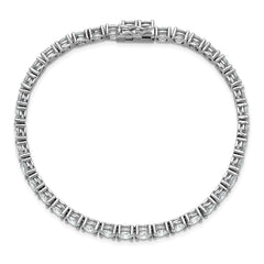 Sterling Shimmer Sterling Silver Rhodium-plated 5mm CZ 39 Stone 8 inch Bracelet QSH183-8