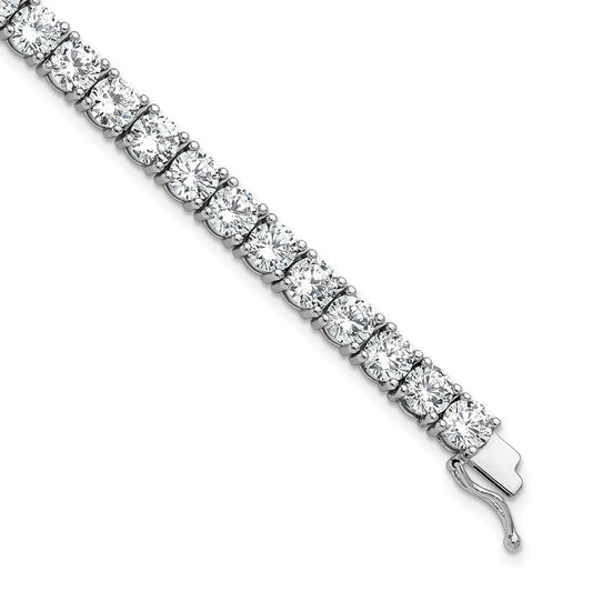 Sterling Shimmer Sterling Silver Rhodium-plated 5mm CZ 39 Stone 8 inch Bracelet QSH183-8