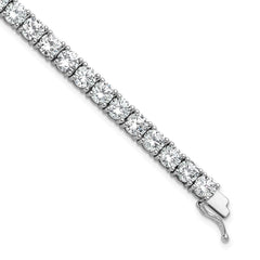 Sterling Shimmer Sterling Silver Rhodium-plated 5mm CZ 39 Stone 8 inch Bracelet QSH183-8