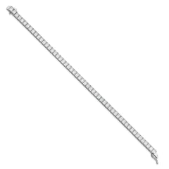 Sterling Shimmer Sterling Silver Rhodium-plated Square 3.5mm x 3.5mm CZ 54 Stone 8 inch Bracelet QSH186-8