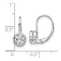 QSH188 Sterling Shimmer Sterling Silver Rhodium-plated 5.5mm CZ Leverback Earrings