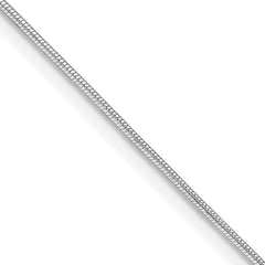 Sterling Silver Rhodium-plated .8mm Round Snake Chain w/2in ext. QSN020RH