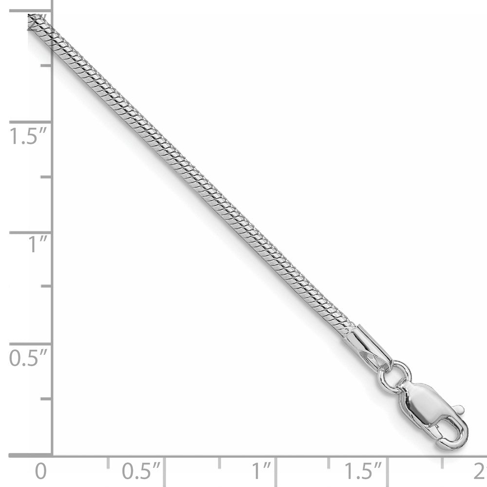 Sterling Silver Rhodium-plated 1.75mm Snake Chain QSN050R-8
