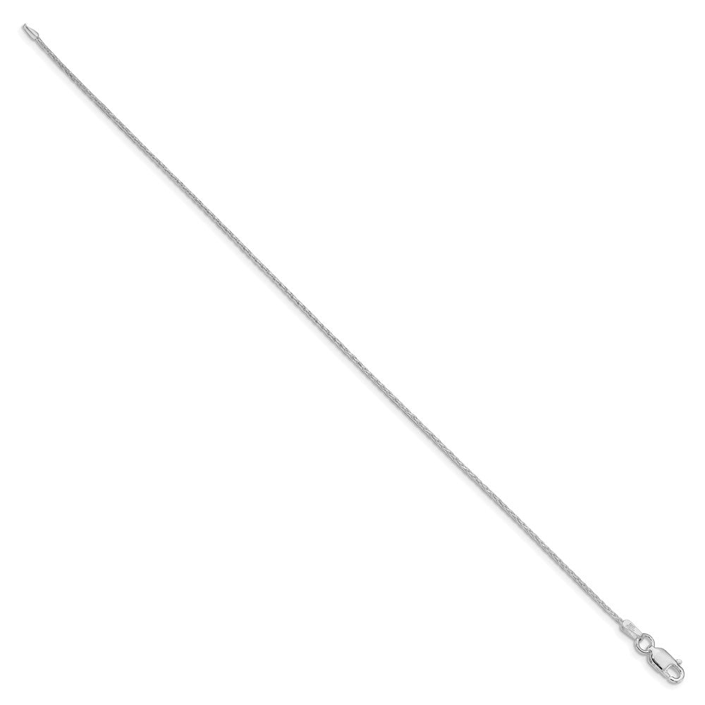 Sterling Silver Rhodium-plated 1.25mm Diamond-cut Round Spiga Chain QSR035R-8