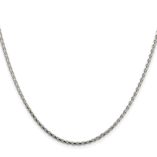 Sterling Silver Rhodium-plated 2.15mm Diamond-cut Round Spiga ChainQSR060R