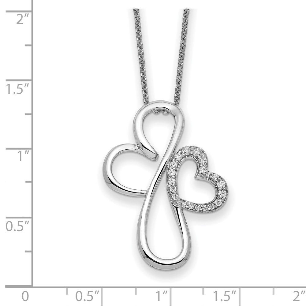 Sentimental Expressions Sterling Silver Rhodium-plated CZ Everlasting Love 18in Necklace QSX133