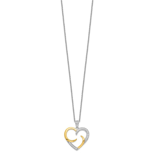 Sentimental Expressions Sterling Silver Gold-plated The Arms of Love 18in Heart Necklace QSX198