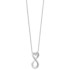 Sentimental Expressions Sterling Silver Rhodium-plated Polished Infinite Love 18in Necklace QSX204
