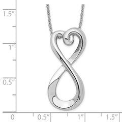 Sentimental Expressions Sterling Silver Rhodium-plated Polished Infinite Love 18in Necklace QSX204