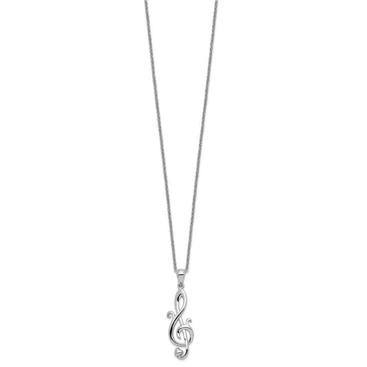 Sentimental Expressions Sterling Silver Rhodium-plated Love Note 18in Necklace QSX456