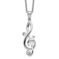 Sentimental Expressions Sterling Silver Rhodium-plated Love Note 18in Necklace QSX456
