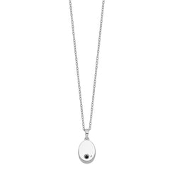 Sentimental Expressions Sterling Silver Rhodium-plated CZ Antiqued Flower Ash Holder 18 Inch Necklace QSX534