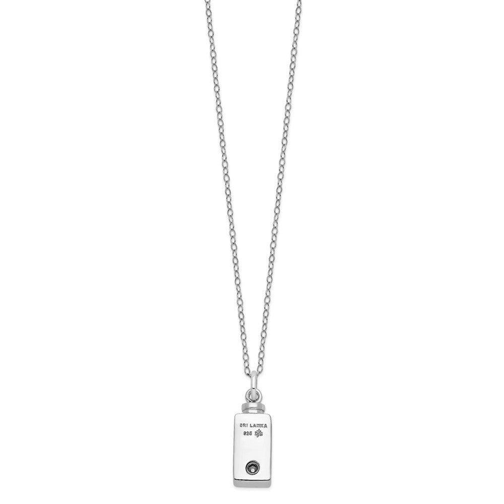 Sentimental Expressions Sterling Silver Rhodium-plated Antiqued Rectangle Box Cross Ash Holder 18 Inch Necklace QSX544
