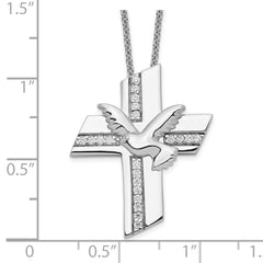 Sentimental Expressions Sterling Silver Rhodium-plated CZ Confirmation Blessings 18in. Necklace QSX554