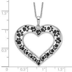 Sentimental Expressions Sterling Silver Rhodium-plated Antiqued Animal Lover 18in. Necklace QSX566