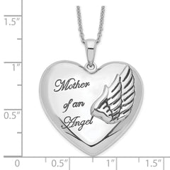 Sentimental Expressions Sterling Silver Rhodium-plated and Antiqued Mother of an Angel 18 Inch Necklace QSX570