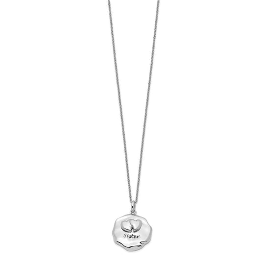 Sentimental Expressions Sterling Silver Rhodium-plated Antiqued For You My Sister 18in. Necklace QSX597