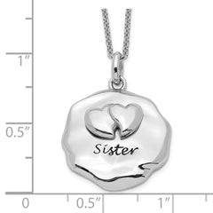 Sentimental Expressions Sterling Silver Rhodium-plated Antiqued For You My Sister 18in. Necklace QSX597