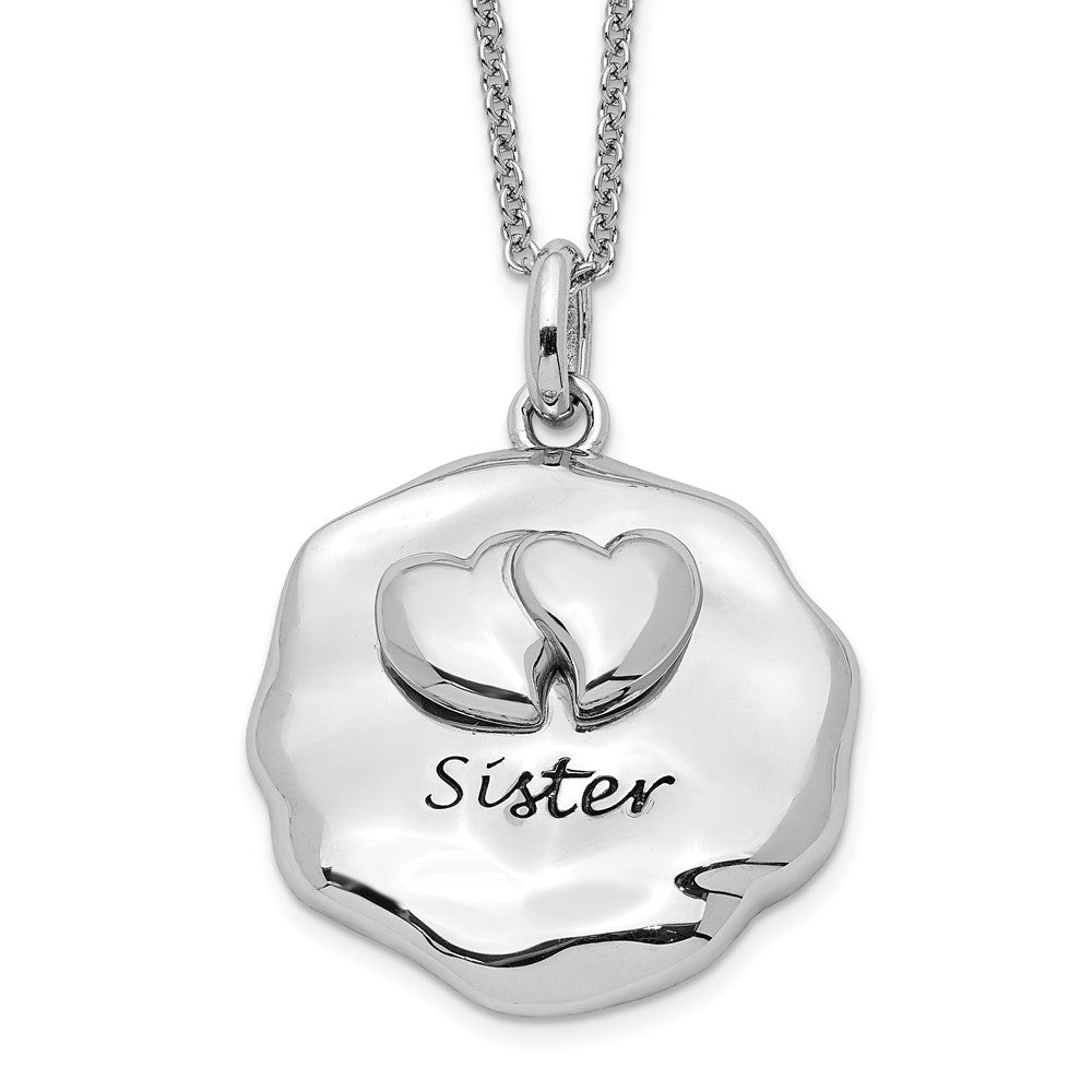 Sentimental Expressions Sterling Silver Rhodium-plated Antiqued For You My Sister 18in. Necklace QSX597