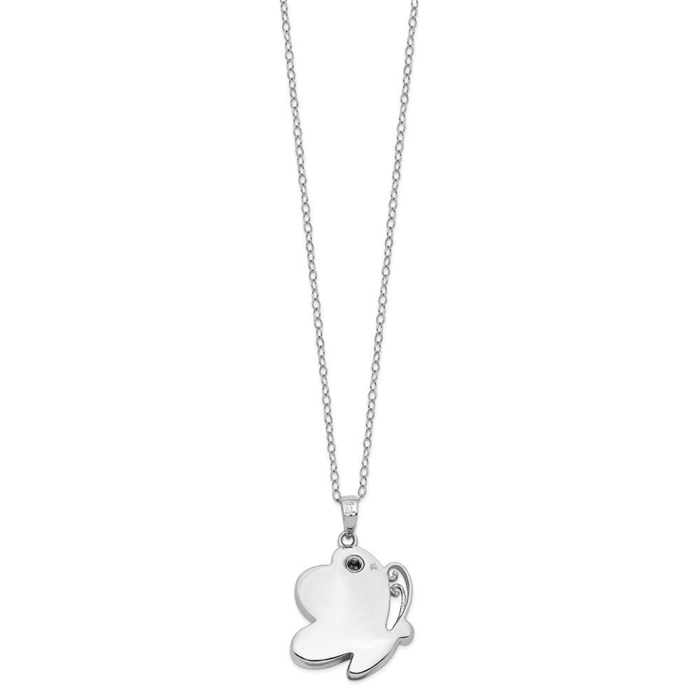 Sentimental Expressions Sterling Silver Rhodium-plated Antiqued Butterfly Ash Holder 18 Inch Necklace QSX616