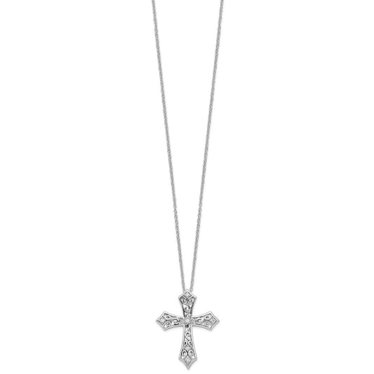 Sentimental Expressions Sterling Silver Rhodium-plated CZ I Still Believe 18in. Necklace QSX659