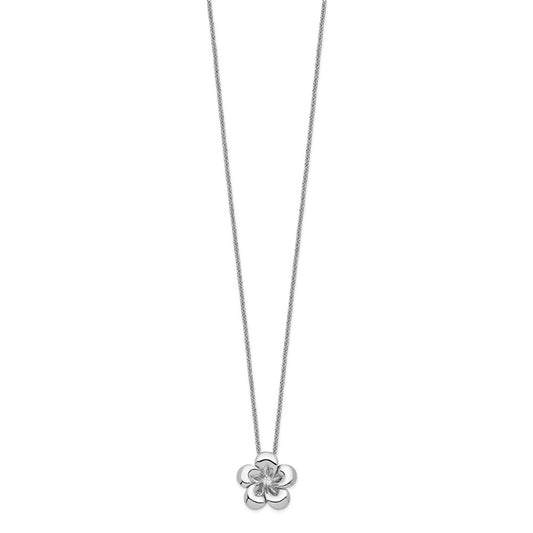 Sentimental Expressions Sterling Silver Rhodium-plated CZ Be A Blessing 14in. Necklace with 2in. ext QSX668