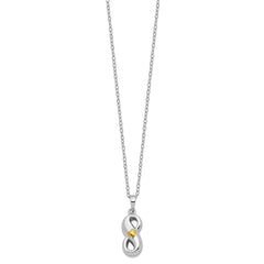 Sentimental Expressions Sterling Silver Rhodium-plated Gold-tone Heart Accent Infinite Love Ash Holder 18 Inch Necklace QSX696