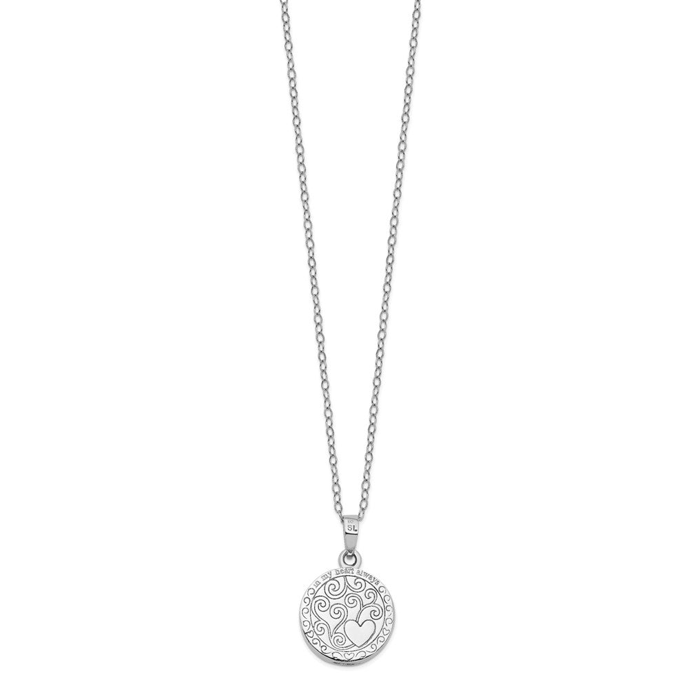 Sentimental Expressions Sterling Silver  Antiqued In My Heart Ash Holder 18 Inch Necklace QSX710