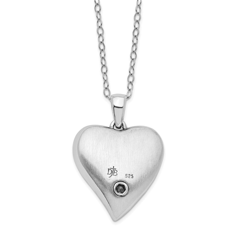 Sentimental Expressions Sterling Silver Rhodium-plated Antiqued CZ Fly With The Angels Ash Holder 18 Inch Necklace QSX774