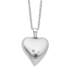 Sentimental Expressions Sterling Silver Rhodium-plated Antiqued CZ Fly With The Angels Ash Holder 18 Inch Necklace QSX774