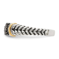 Shey Couture Sterling Silver with 14K Accent Antiqued Black Diamond Ring