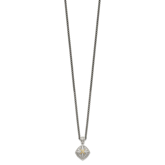 Shey Couture Sterling Silver with 14K Accent 18 Inch Diamond Necklace QTC1171