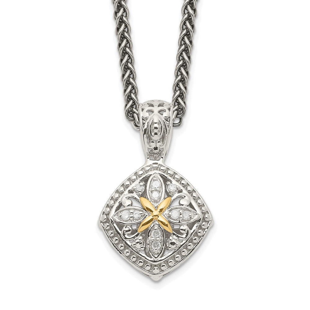 Shey Couture Sterling Silver with 14K Accent 18 Inch Diamond Necklace QTC1171