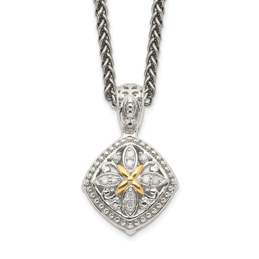 Shey Couture Sterling Silver with 14K Accent 18 Inch Diamond Necklace QTC1171