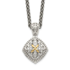 Shey Couture Sterling Silver with 14K Accent 18 Inch Diamond Necklace QTC1171