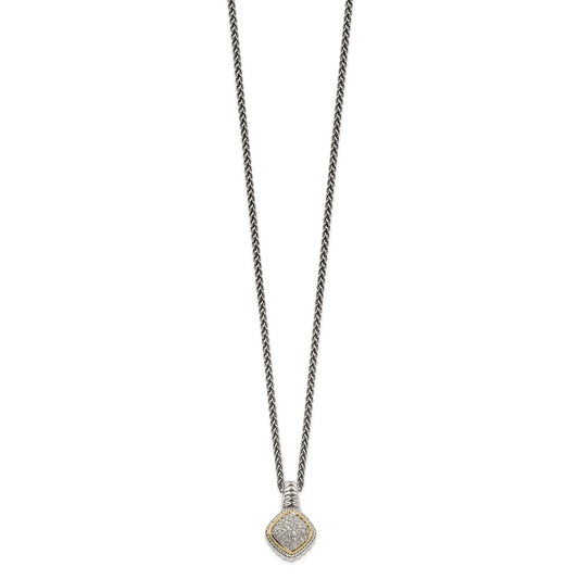 Shey Couture Sterling Silver with 14K Accent 18 Inch Diamond Necklace QTC1180