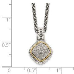 Shey Couture Sterling Silver with 14K Accent 18 Inch Diamond Necklace QTC1180