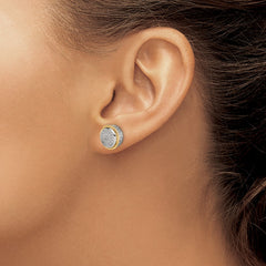 QTC1525 Shey Couture Sterling Silver Rhodium-plated with 14K Accent Polished Diamond Post Earrings